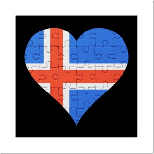 Icelandic Jigsaw Puzzle Heart Design - Gift for Icelandic With Iceland Roots Posters and Art